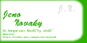 jeno novaky business card